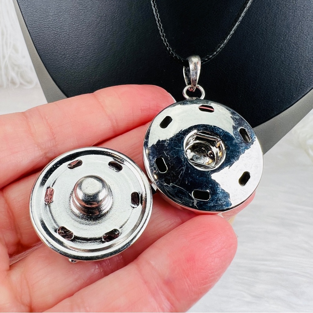 Silvertone Flower Button Bling Interchangeable Pe… - image 6